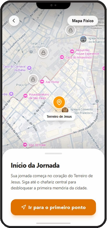 Tela de navegação guiada do TourQuest